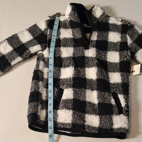 Epic Threads Black and White Checkered Fleece Pullover NWT Size 7 Warm Cozy - Picture 8 of 11
